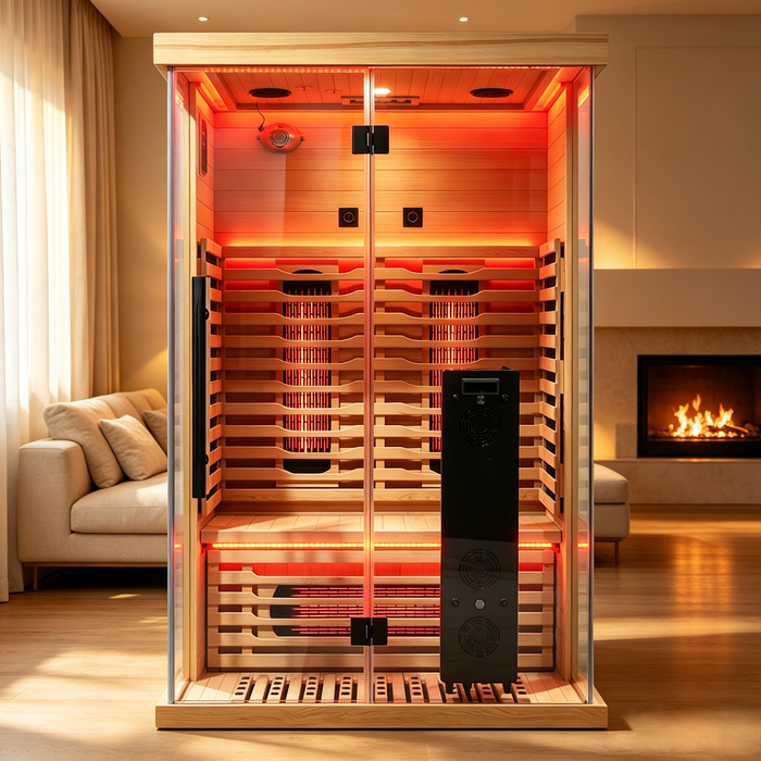 Blisspod I Vantaa RED I All-In-One - Full Spectrum + Red Light Therapy I Indoor Premium Sauna I 2 Person