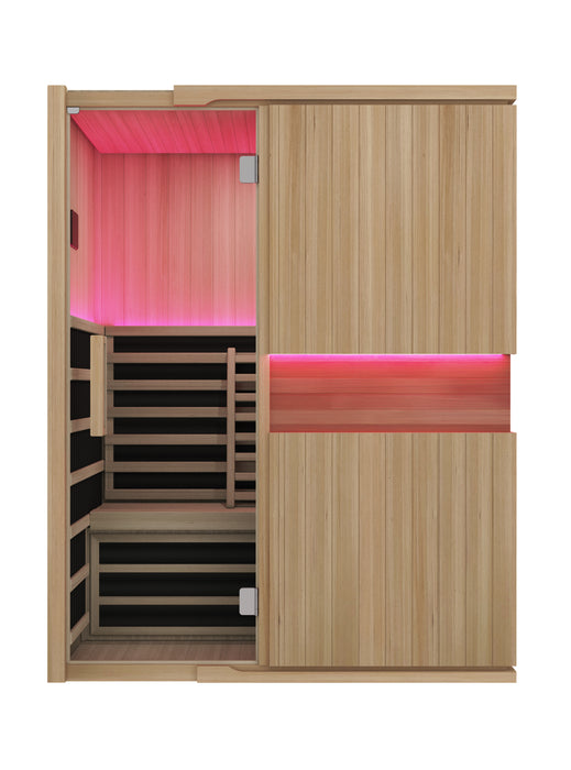 Blisspod, Milano, Full Spectrum Sauna Canadian Hemlock Ultra Low EMF, 7 Far Infrared & Red Glass Heater & Chromotherapy – 3 Person