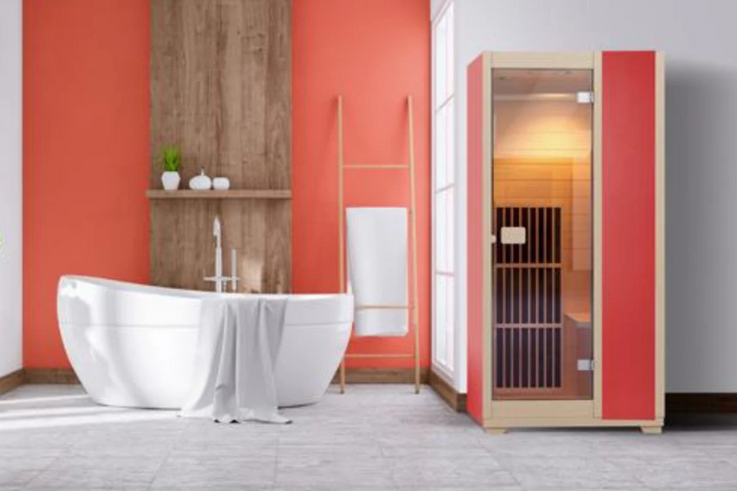 Blisspod | Vienne | Sauna à infrarouge lointain | Cèdre rouge du Canada Très faible CEM | 72,8" H x 35,4" L x 25,6" P | 1 personne