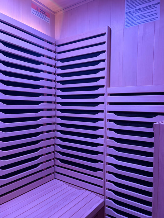 Blisspod | Milano | Full Spectrum Sauna Canadian Hemlock Ultra Low EMF, 6 Far Infrared & Red Glass Heater & Chromotherapy – 2 Person