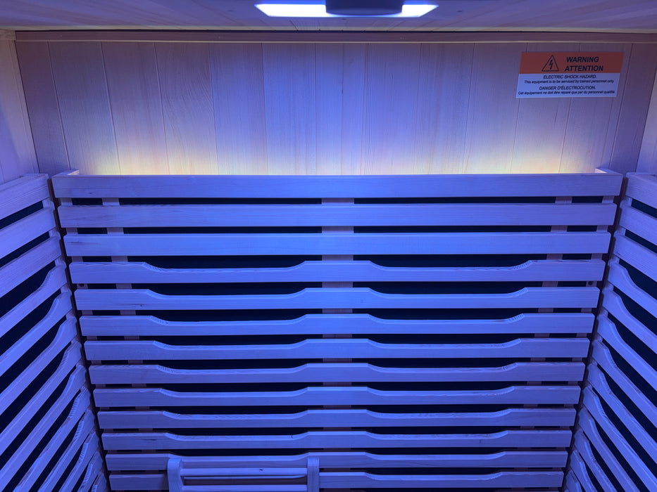 Blisspod | Milano | Full Spectrum Sauna Canadian Hemlock Ultra Low EMF, 6 Far Infrared & Red Glass Heater & Chromotherapy – 2 Person