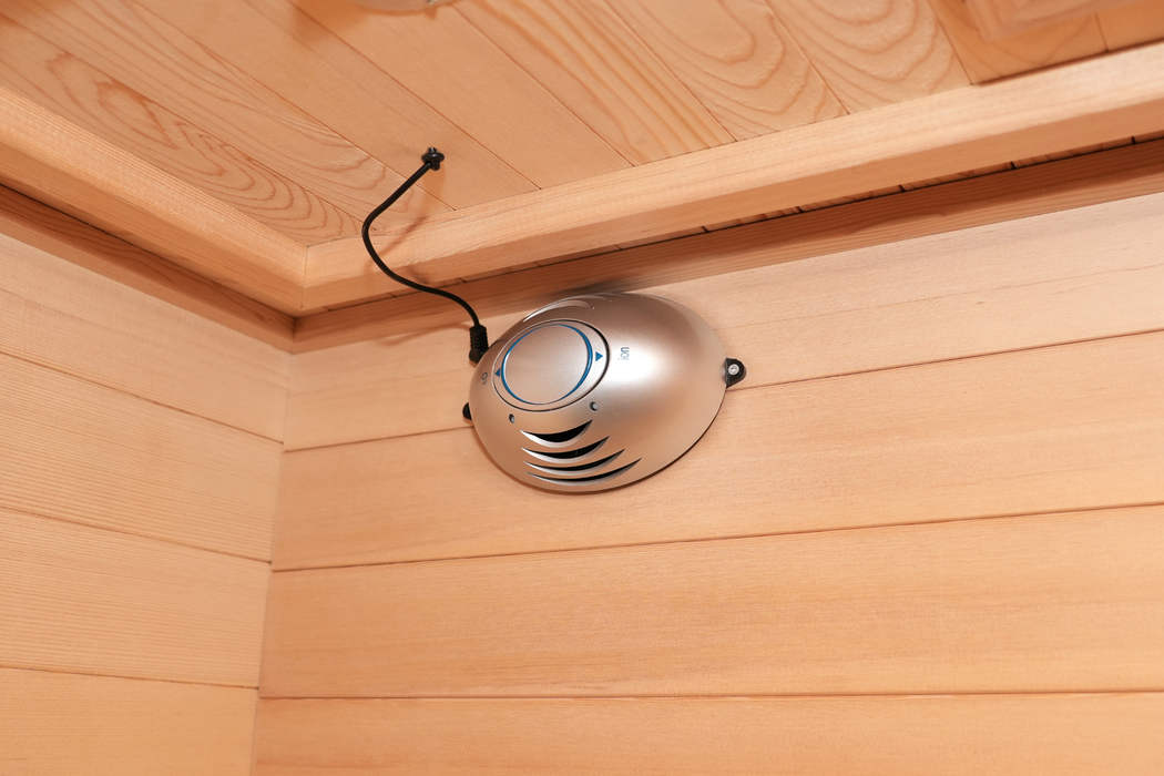 Blisspod | Vénitien | Sauna intérieur premium à spectre complet en hemlock canadien à faible EMF | 10 chauffages | Chromothérapie et réflexologie | 2 personnes