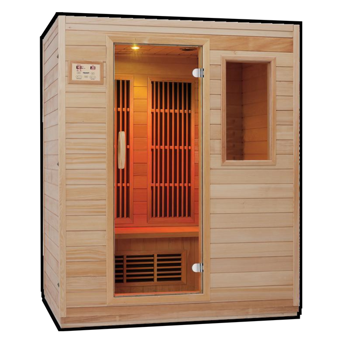 Blisspod, Vienna, Far Infrared Sauna Canadian Hemlock Very Low EMF Sauna, 6 Heaters – 3 Persons