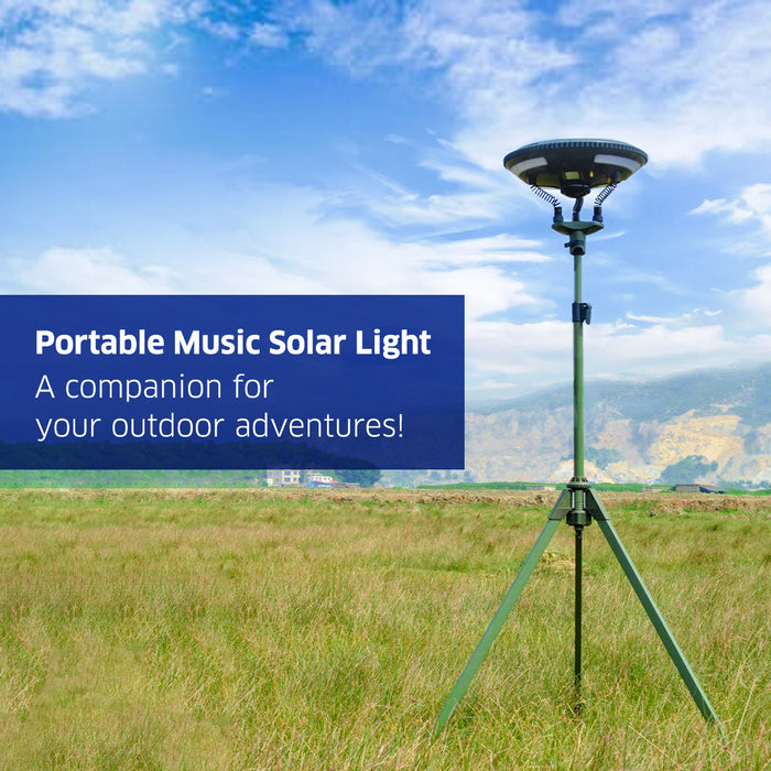TRU De-LIGHT Singing Music Solar LED Light - Haut-parleur BT puissant/Lumière principale + 3 lumières multimodes détachables/Trépied + Sac de transport
