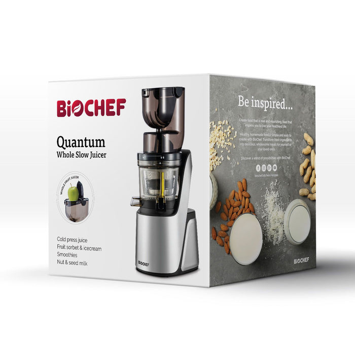 Quantum-Whole, Slow, Cold Press, Masticating-Ultimate Juicer, SILVER