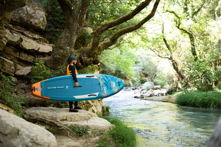 Aqua Marina Stand Up Paddle Board - RAPID 9'6"- Ensemble de SUP gonflable comprenant un sac de transport, une aileron, une pompe et un harnais de sécurité