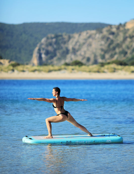 Aqua Marina Stand Up Yoga Paddle Board Fitness Series - PEACE 8'2"- Ensemble de SUP gonflable comprenant un sac de transport, une pompe et une sangle