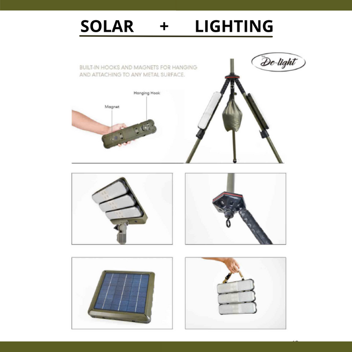 TRU De-LIGHT WORK&PLAY AT NIGHT Multi-Configuration, Solar, LED High Lumen, Flood-Light (3450 Lumen Total)