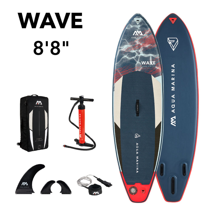 Aqua Marina WAVE 8'8"Planche de Paddle Gonflable Surf SUP