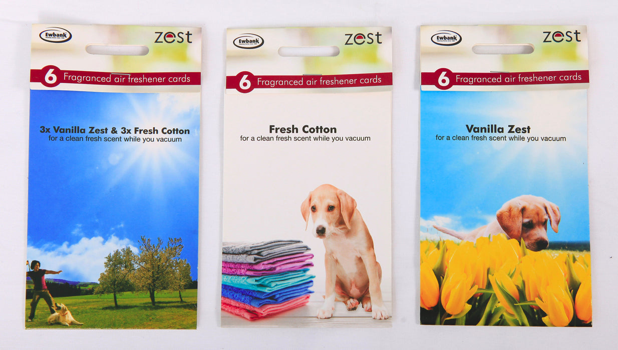 Ewbank Bulk Pack Of Mixed Fragrance Cards - Vanilla Zest & Fresh Cotton For Ewbank Zest 2-In-1 Vacuum Cleaner, Bulk Pack